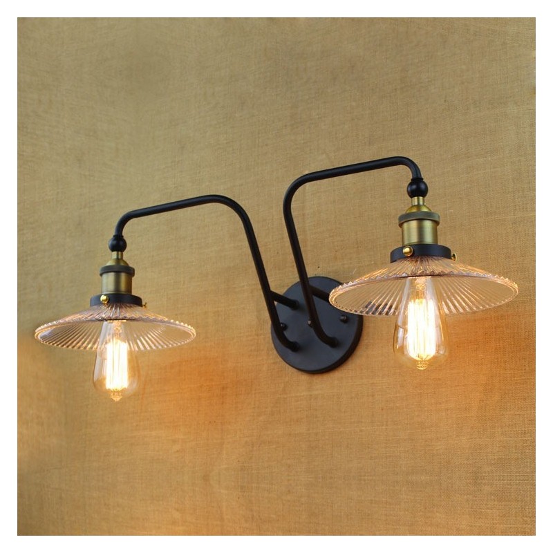 Industrial Nordic Style Creative Personality Bedroom Interior Mediterranean Cafe Wall Glass Double Iron