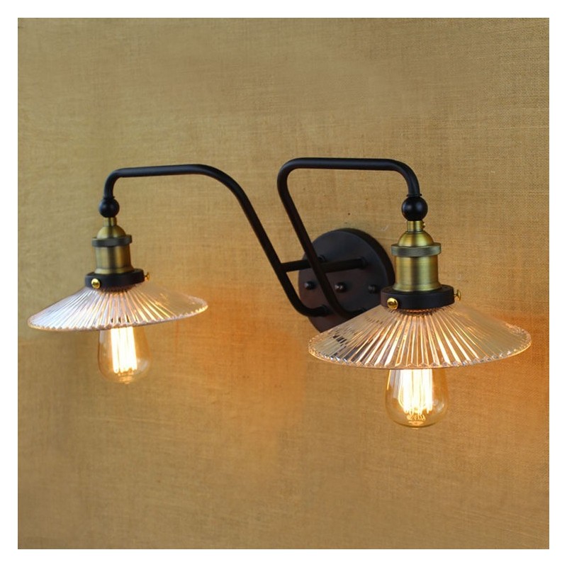 Industrial Nordic Style Creative Personality Bedroom Interior Mediterranean Cafe Wall Glass Double Iron