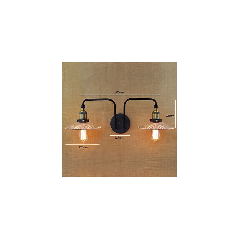 Industrial Nordic Style Creative Personality Bedroom Interior Mediterranean Cafe Wall Glass Double Iron