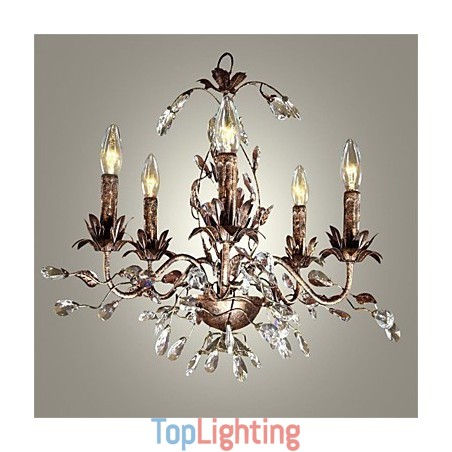 Vintage Candle Style Antique Brass Metal Chandelier Vintage Candle Style Antique Brass Metal Chandelier
