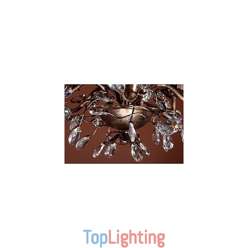 Vintage Candle Style Antique Brass Metal Chandelier