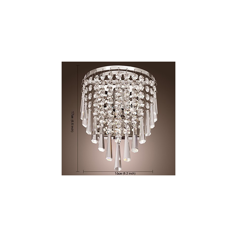 Semi Circular Wall light in Crystal Feature