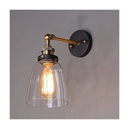 Industrial Edison Simplicity Glass Wall Sconce Metal Base Cap Dining Room Study Room Office Hallway Wall Mount Light Industrial Edison Simplicity Glass Wall Sconce Metal Base Cap Dining Room Study Room Office Hallway Wall Mount Light