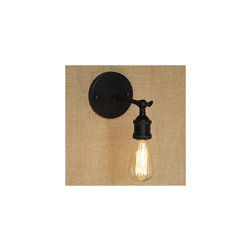 American Restaurant Bar Cafe Bedside Aisle Minimalist Black Wrought Iron Wall Sconce