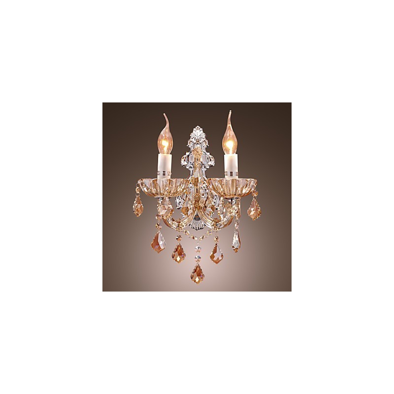 Elegant Crystal Wall Light with 2 Lights