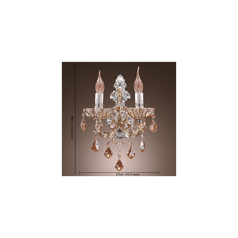Elegant Crystal Wall Light with 2 Lights