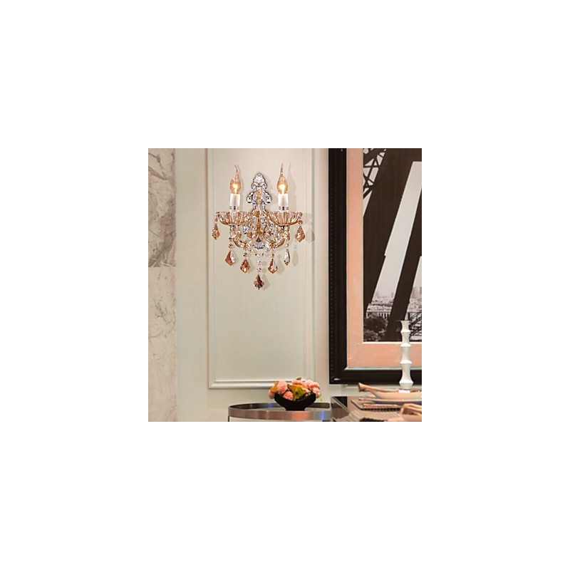 Elegant Crystal Wall Light with 2 Lights