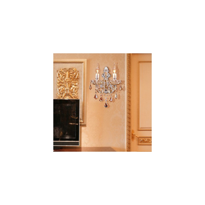 Elegant Crystal Wall Light with 2 Lights