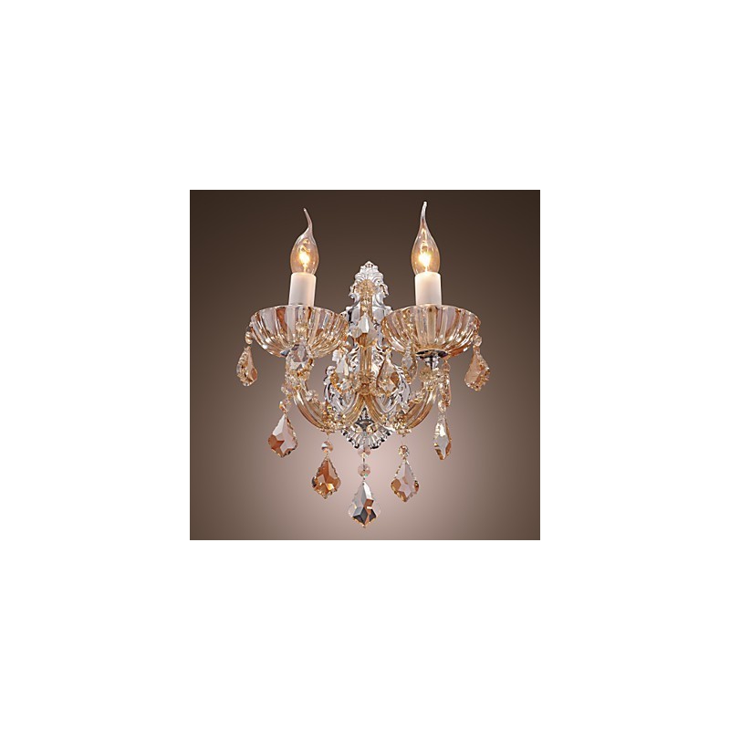 Elegant Crystal Wall Light with 2 Lights