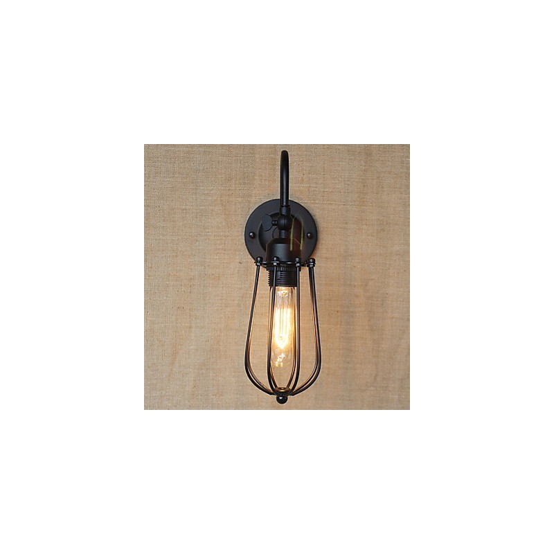 American Country Living Room Lamp Bedroom Balcony Minimalist Matte Black Bedside Lamp Decorative Art Wall