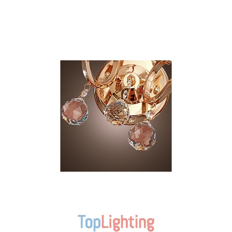 Golden Crystal Wall Light with 2 Lights