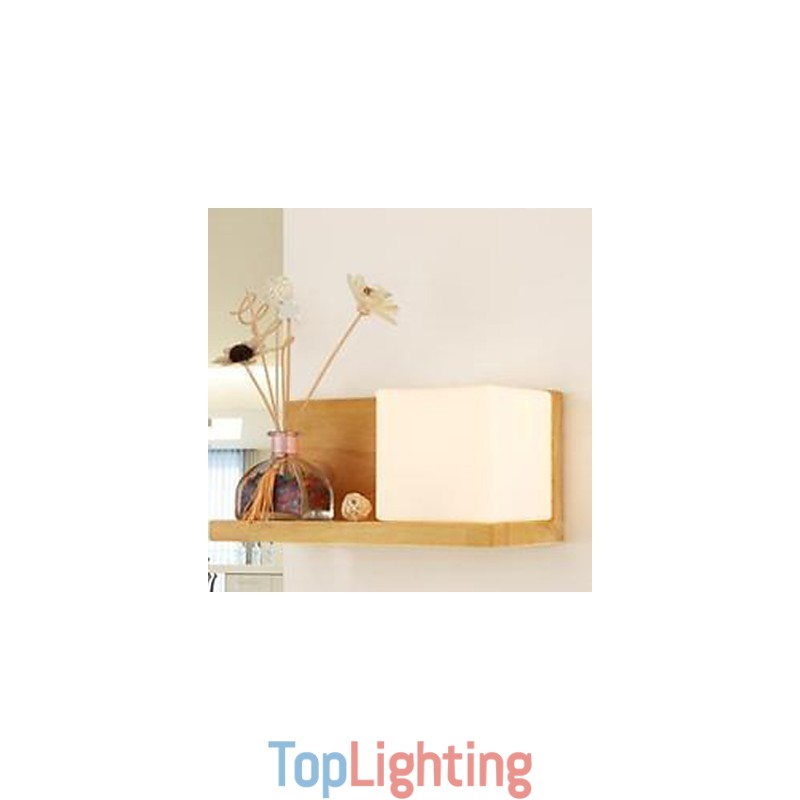 Creative Contemporary And Contracted Solid Wood Glass Wall Lamp