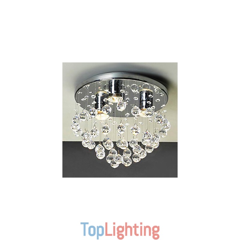 Modern Contemporary Crystal Mini Style Electroplated Flush Mount