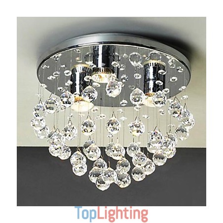 Modern Contemporary Crystal Mini Style Electroplated Flush Mount Modern Contemporary Crystal Mini Style Electroplated Flush Mount