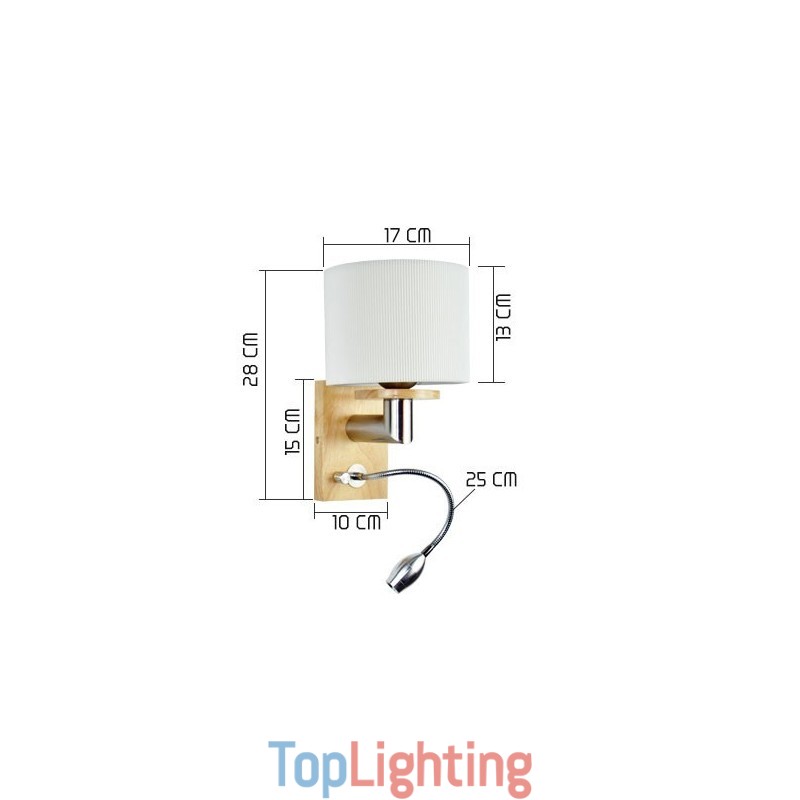 Wall Lamp One Light with Reading Light