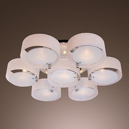 Modern Contemporary Chrome Metal Chandelier Flush Mount