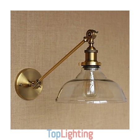The Iron Glass Bronze Brass Arm Style Retro Creative American Country Hall Bedroom Wall Lamp The Iron Glass Bronze Brass Arm Style Retro Creative American Country Hall Bedroom Wall Lamp