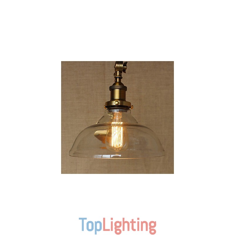 The Iron Glass Bronze Brass Arm Style Retro Creative American Country Hall Bedroom Wall Lamp