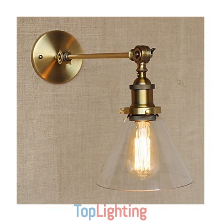 The Iron Glass Bronze Brass Arm Style Retro Creative American Country Hall Bedroom Wall Lamp The Iron Glass Bronze Brass Arm Style Retro Creative American Country Hall Bedroom Wall Lamp