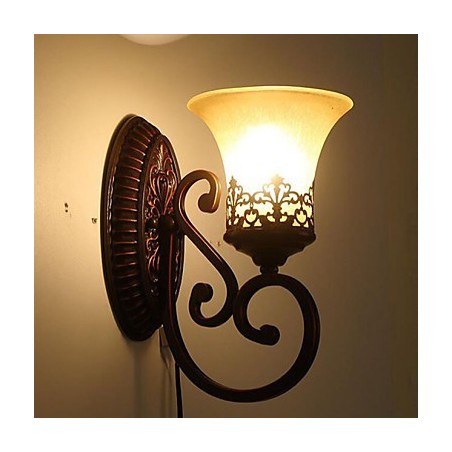 Europe Type Restoring Ancient Ways Wrought Iron Bedroom Glass Wall Lamp Light Europe Type Restoring Ancient Ways Wrought Iron Bedroom Glass Wall Lamp Light