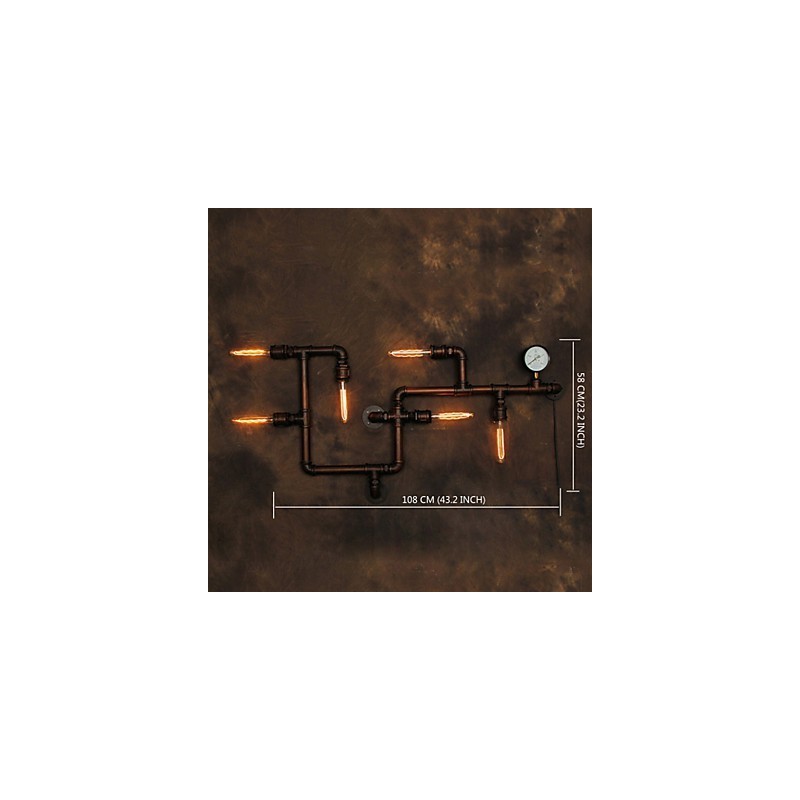 Wall Lamp Wall Sconces 6 Lights Bronze Finsh Industrial Style Rustic Lodge Metal