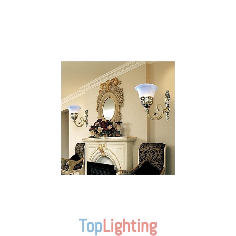 Bronze Wall Sconces Lights Moire Glass European Retro Classic 220V