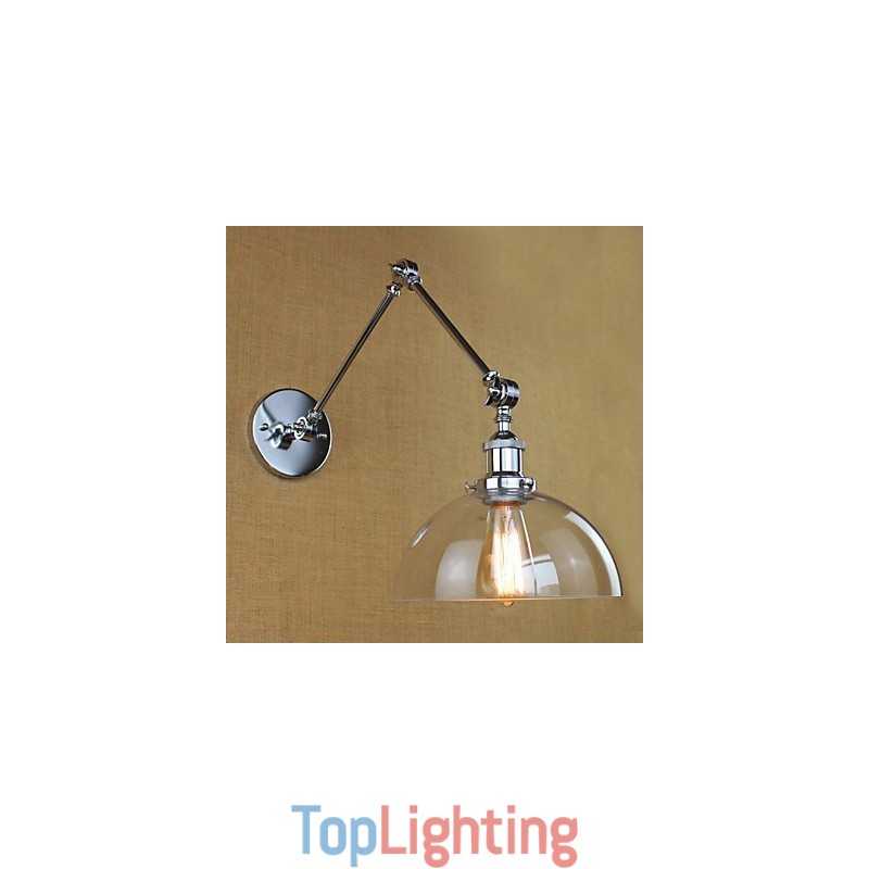 Chrome Glass Telescopic Retro Wall Lamp