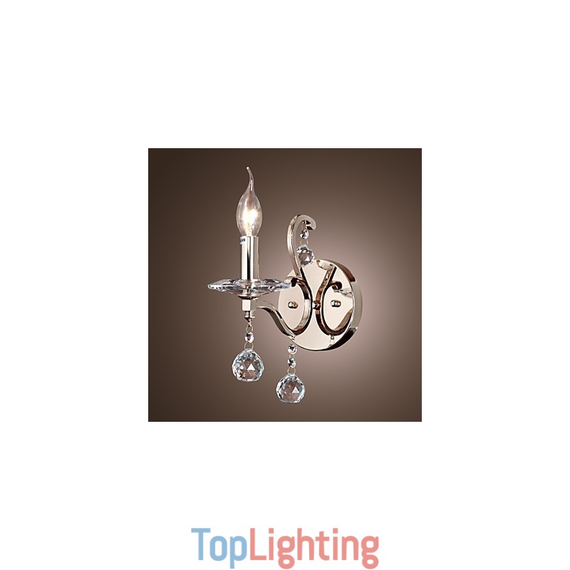 Crystal Candle Wall Lights Modern Contemporary Metal