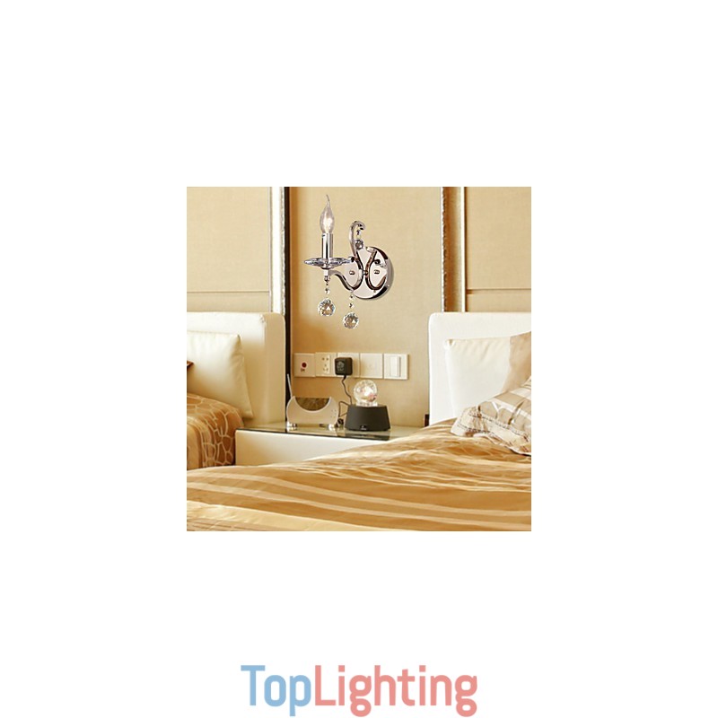 Crystal Candle Wall Lights Modern Contemporary Metal