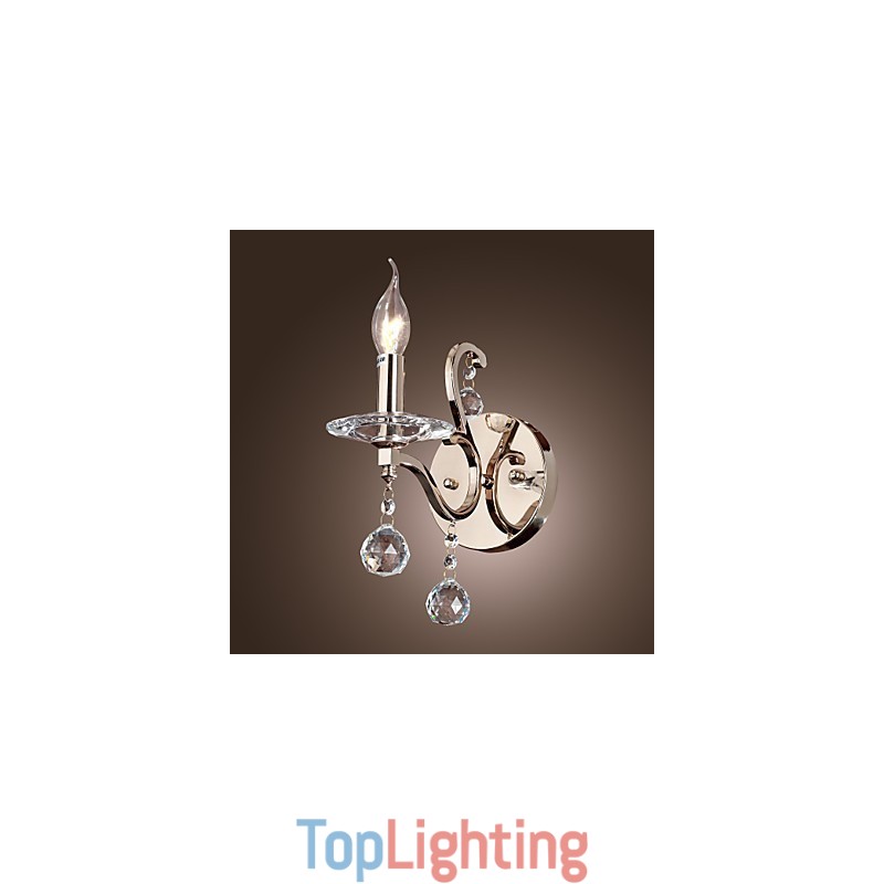 Crystal Candle Wall Lights Modern Contemporary Metal