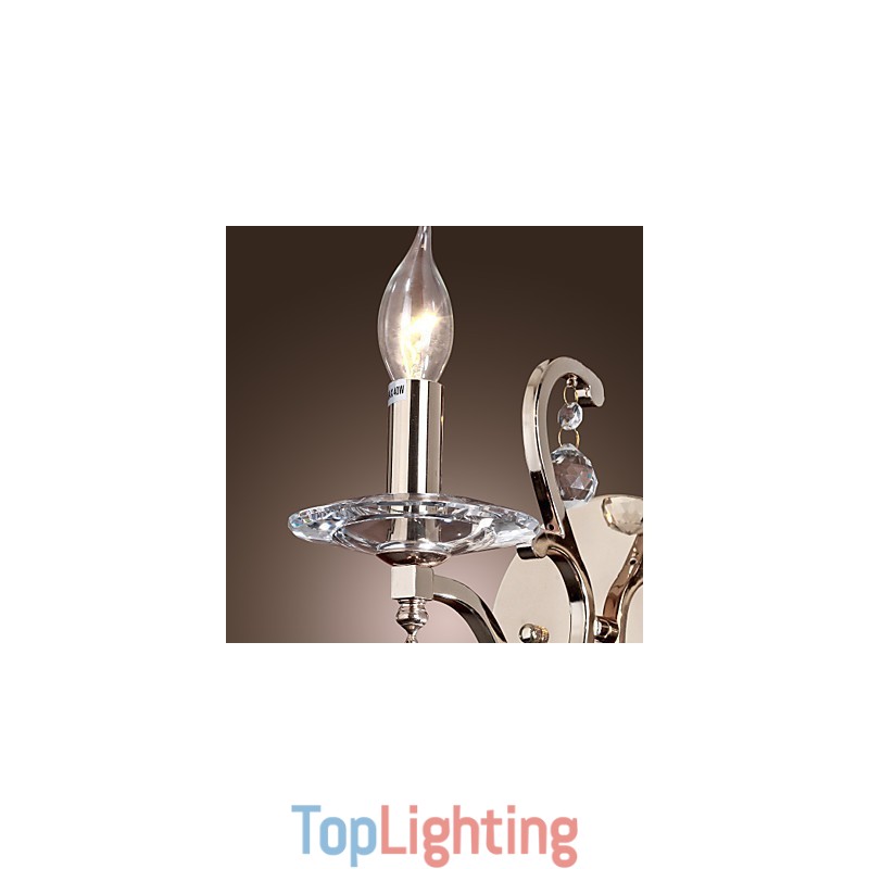 Crystal Candle Wall Lights Modern Contemporary Metal