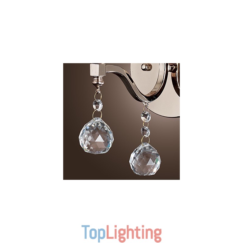 Crystal Candle Wall Lights Modern Contemporary Metal
