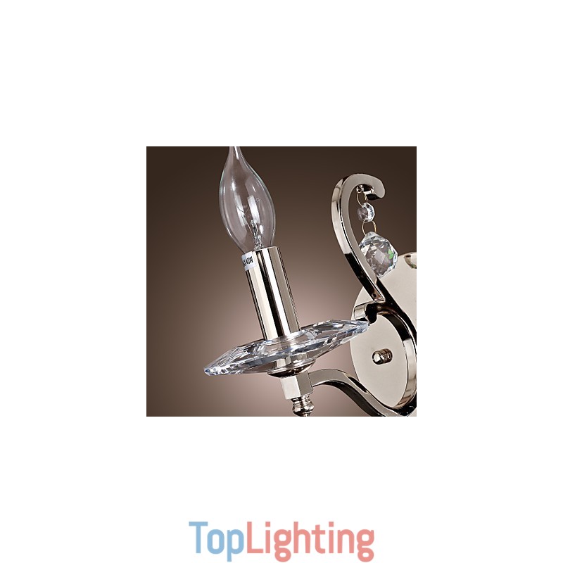 Crystal Candle Wall Lights Modern Contemporary Metal