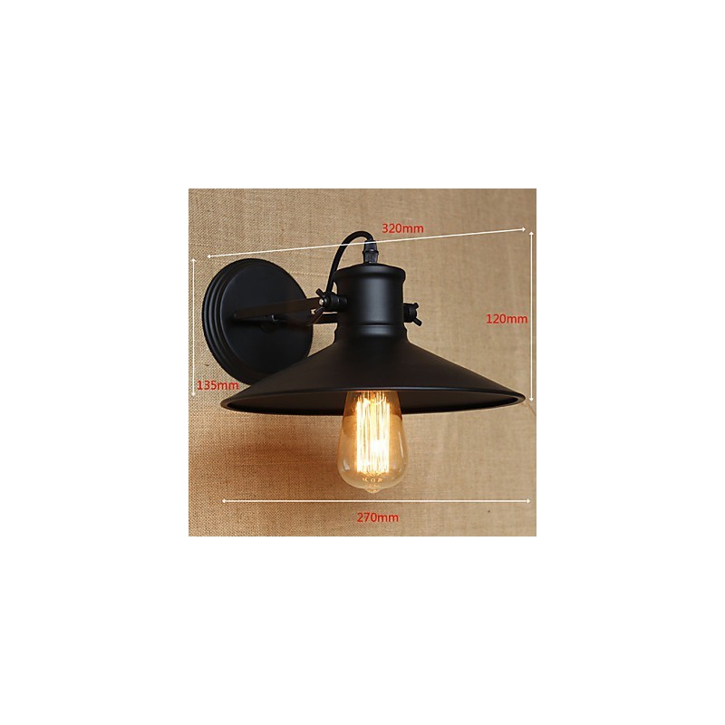 Retro Modern Creative Industrial Wind Black Paint Shop Warehouse Bar Cafe Hotel Iron Wall Lamp