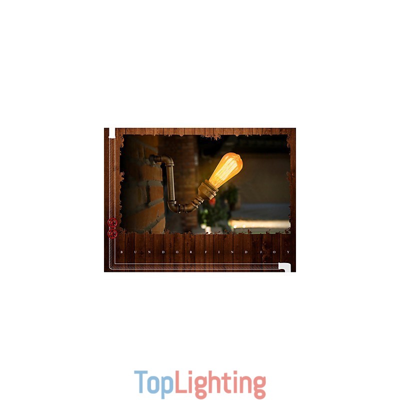 American Village Loft Industrial Edison Style Vintage Wall Light Lamp Retro Water Pipe Lamp Wall Sconce