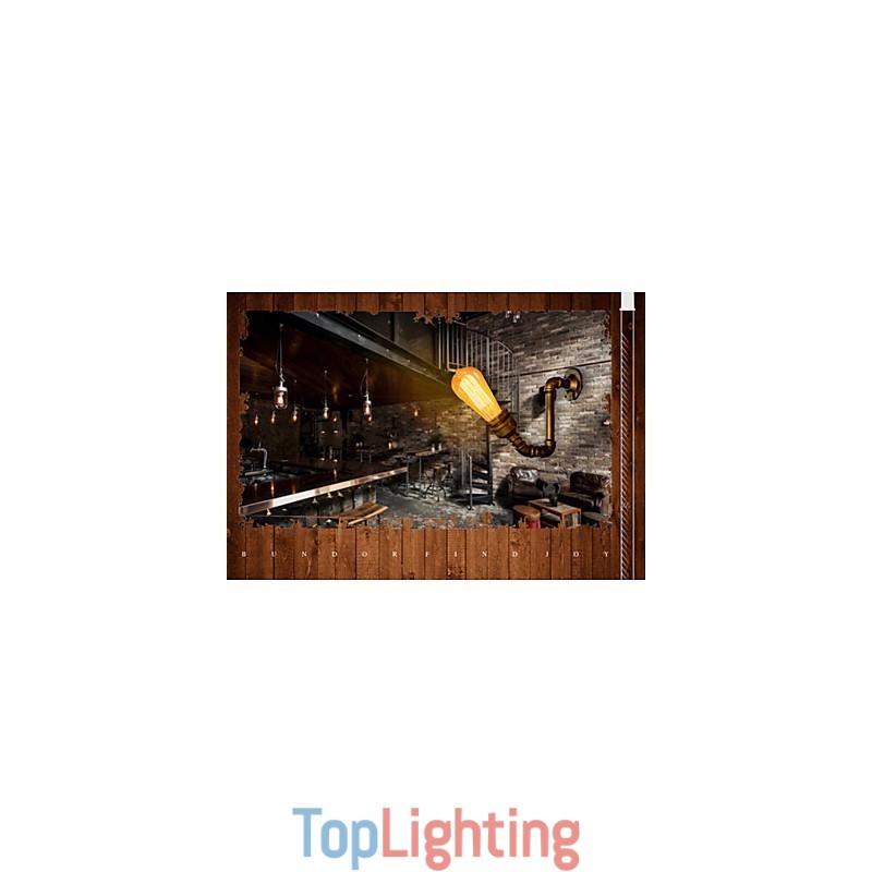 American Village Loft Industrial Edison Style Vintage Wall Light Lamp Retro Water Pipe Lamp Wall Sconce