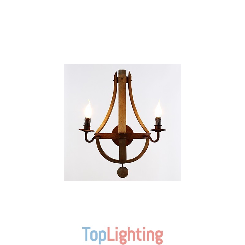 Mini Style Wall Sconces Rustic Lodge Wood Bamboo