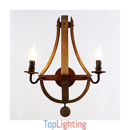 Mini Style Wall Sconces Rustic Lodge Wood Bamboo