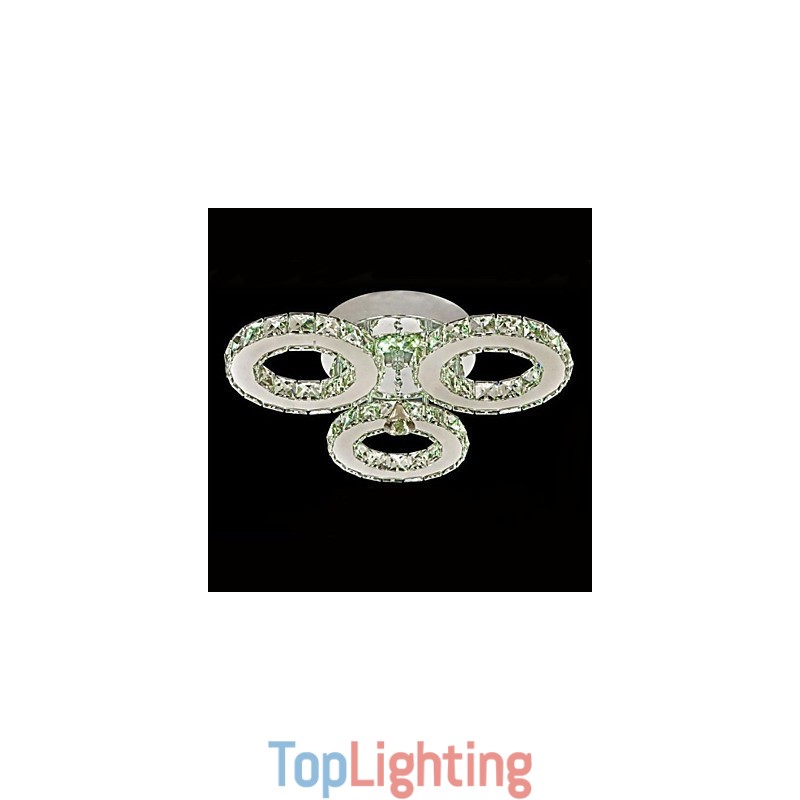 Crystal Flush Mount 3 Lights Modern Transparent Electroplating Stainless Steel