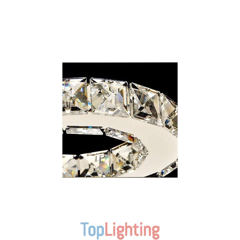 Crystal Flush Mount 3 Lights Modern Transparent Electroplating Stainless Steel