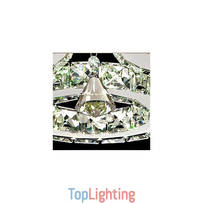 Crystal Flush Mount 3 Lights Modern Transparent Electroplating Stainless Steel