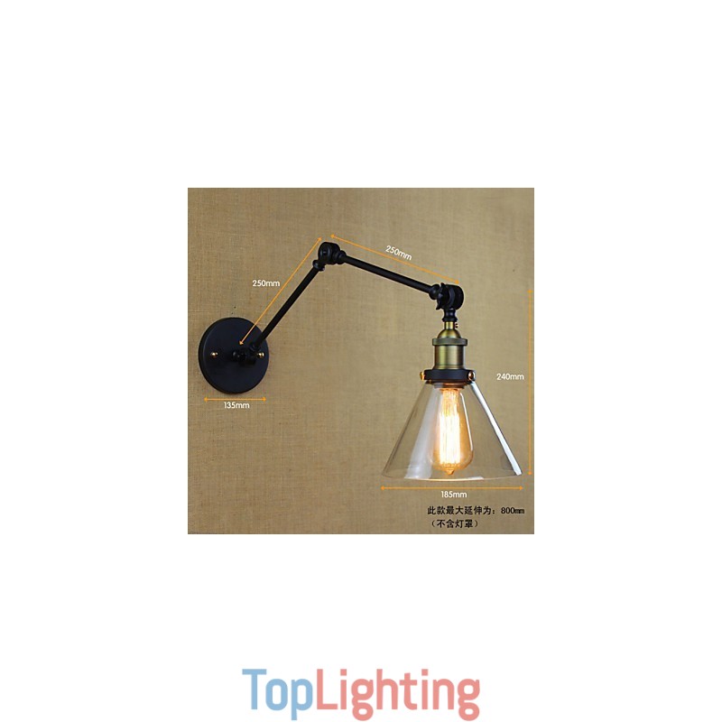 Mediterranean Village Retro Pastoral Glass Decorative Wall Sconce Clothing Store Restaurant Coffee