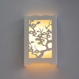 White The Plum Flower Wall Lamp Of Carve Patterns Or Designs On Woodwork Lights