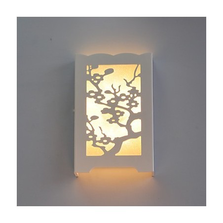 White The Plum Flower Wall Lamp Of Carve Patterns Or Designs On Woodwork Lights