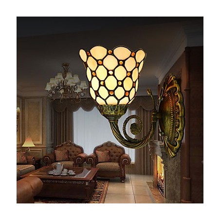 European Mediterranean Contracted Rural Creative Wrought Iron Wall Lamp Glass Lights European Mediterranean Contracted Rural Creative Wrought Iron Wall Lamp Glass Lights