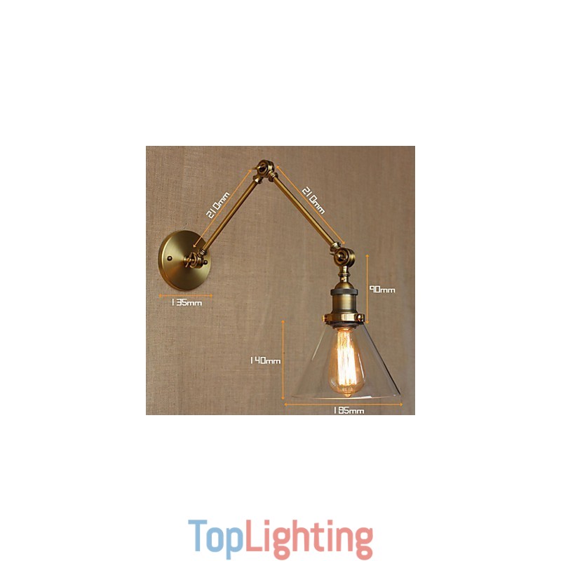 Industrial Style Retro Vintage Stores Bedroom Modern Church Hall Decorated Bronze Wall Sconce