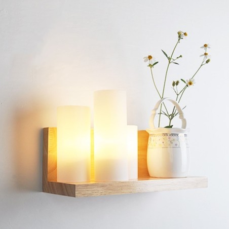 Mini Style Wall Sconces with Glass Shades Modern Contemporary Wood Bamboo Wall Light Mini Style Wall Sconces with Glass Shades Modern Contemporary Wood Bamboo Wall Light