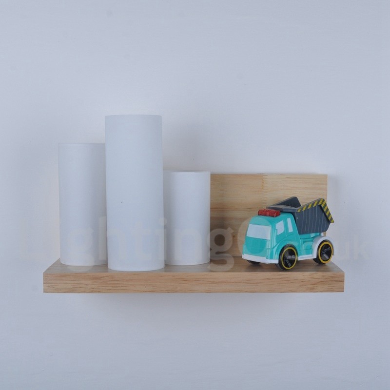 Mini Style Wall Sconces with Glass Shades Modern Contemporary Wood Bamboo Wall Light