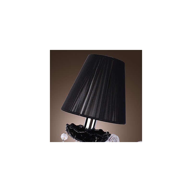 Crystal Wall Light with 2 Lights in Fabric Shade