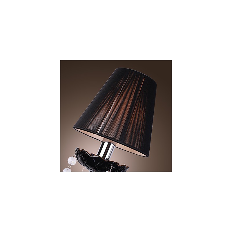 Crystal Wall Light with 2 Lights in Fabric Shade